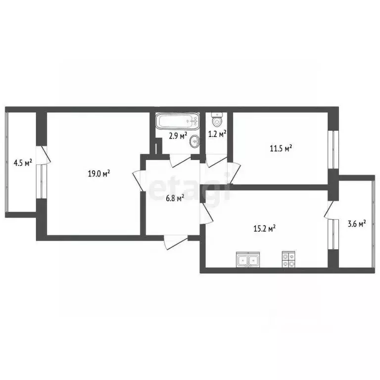 2-к кв. Архангельская область, Котлас ул. Стефановская, 27 (65.0 м) - Фото 2