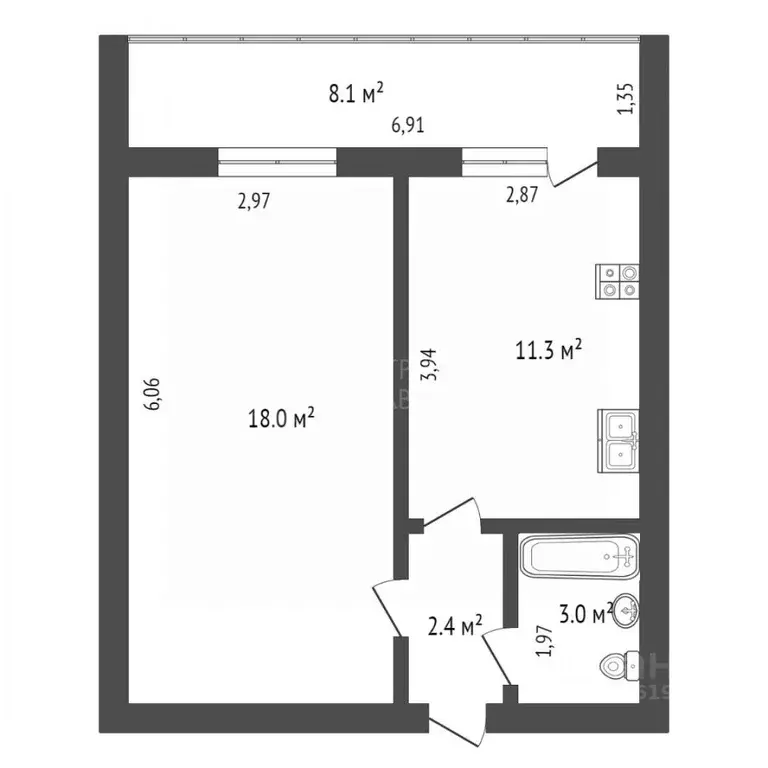 1-к кв. Тюменская область, Тюмень Мелиораторов мкр, ул. Голышева, 5 ... - Фото 2