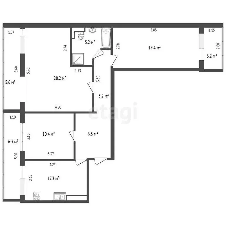 3-комнатная квартира: Кисловодск, Западная улица, 36 (92.2 м) - Фото 0