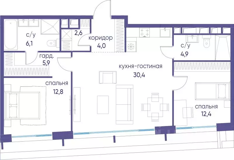 2-к кв. Москва ул. Нижние Мневники (79.1 м) - Фото 0