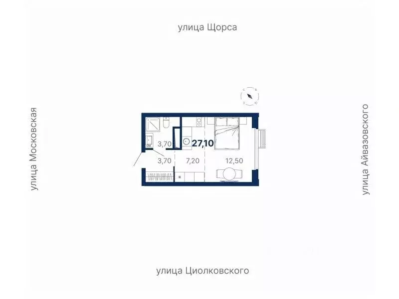 Студия Свердловская область, Екатеринбург ул. Московская, 251 (27.1 м) - Фото 0