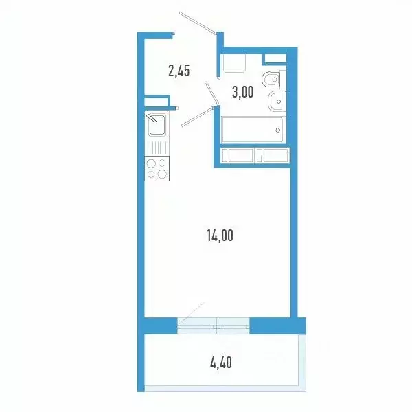 Студия Санкт-Петербург пос. Шушары,  (20.77 м) - Фото 0