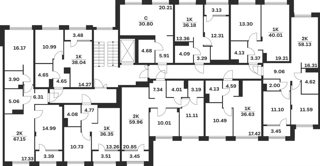 Студия Тульская область, Тула ул. Самоварная, 21/1 (30.8 м) - Фото 2
