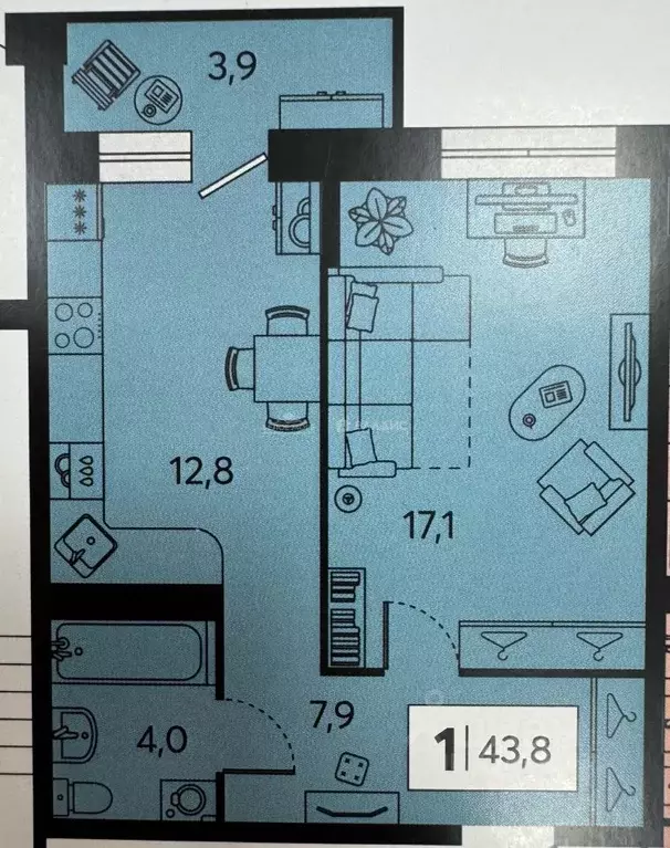 1-к кв. Архангельская область, Архангельск Новгородский просп., 80 ... - Фото 2