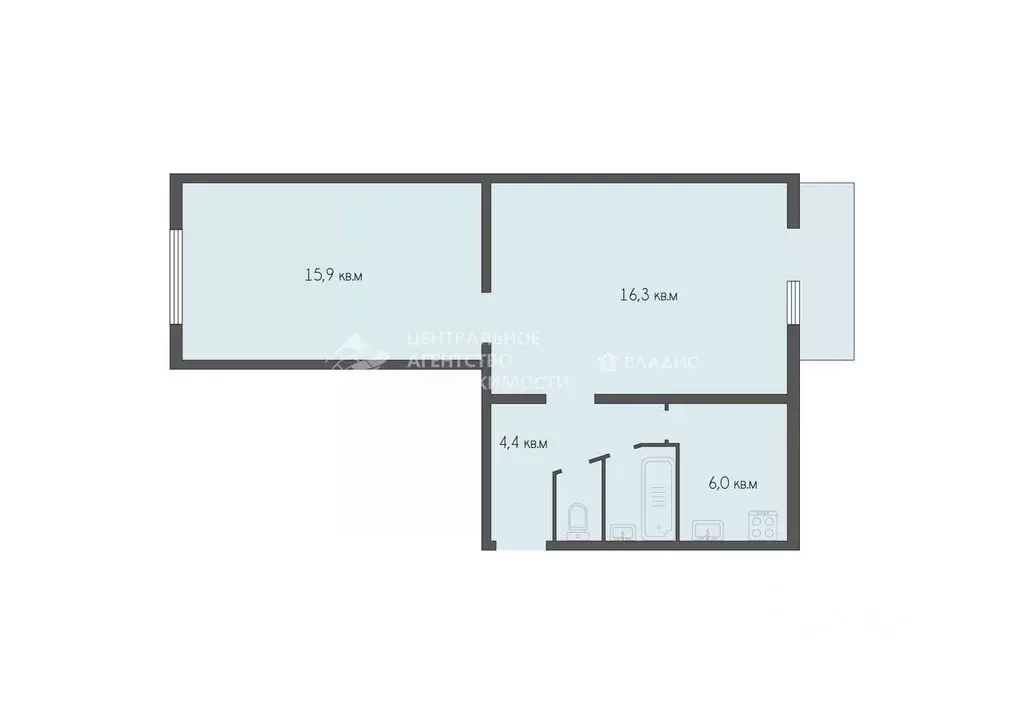 2-к кв. Рязанская область, Михайловский муниципальный округ, ... - Фото 2