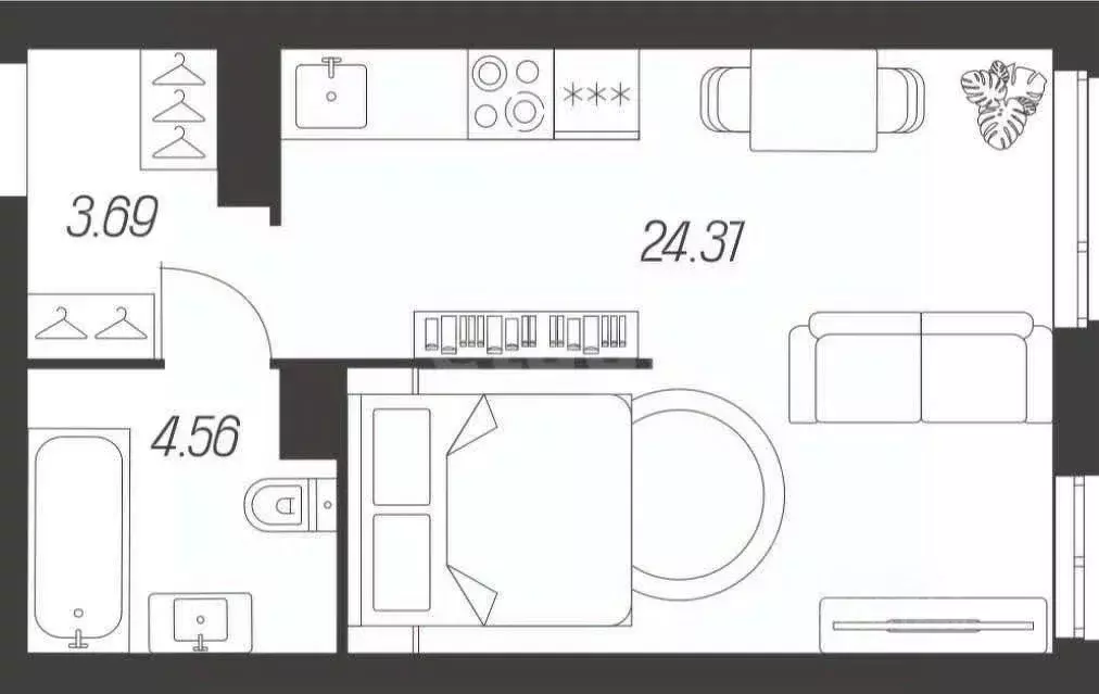 1-к кв. Тульская область, Тула ул. Самоварная, 21 (32.5 м) - Фото 2