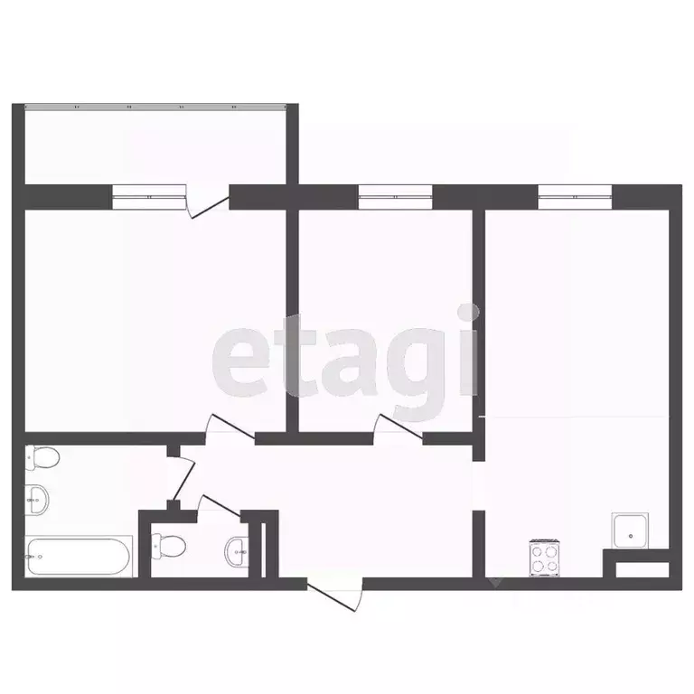 2-к кв. Тюменская область, Тюмень ул. Тимофея Чаркова, 79к2 (57.81 м) - Фото 2