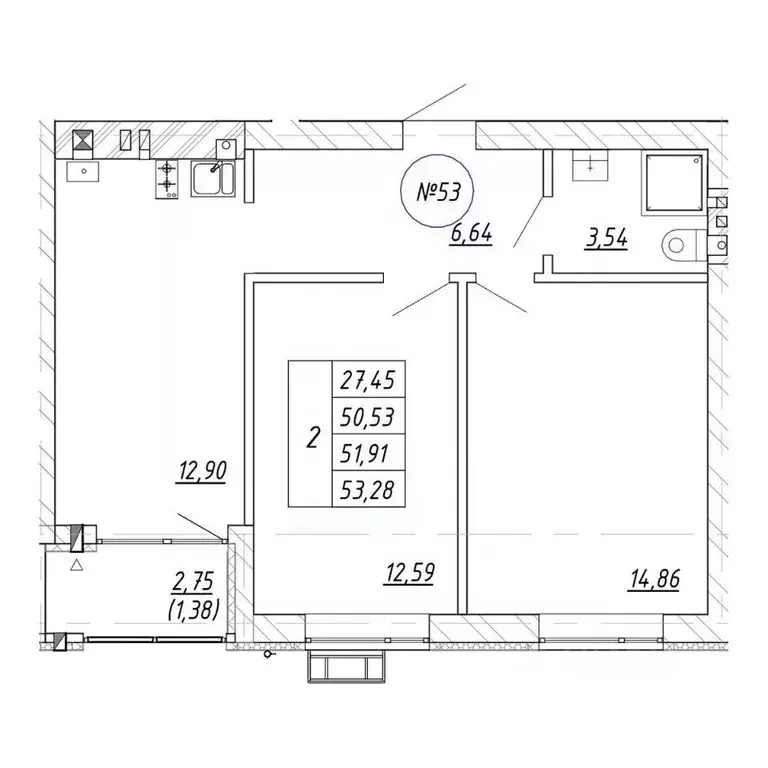 2-к кв. Калининградская область, Зеленоградск  (53.28 м) - Фото 1