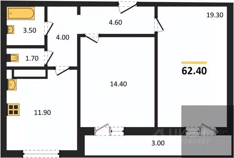 2-к кв. Воронежская область, Воронеж ул. Загоровского, 5/1 (62.4 м) - Фото 0