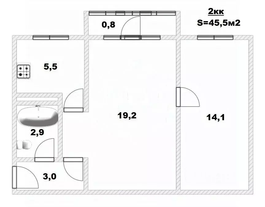 2-к кв. Калининградская область, Калининград ул. Маяковского, 17 (45.5 ... - Фото 2