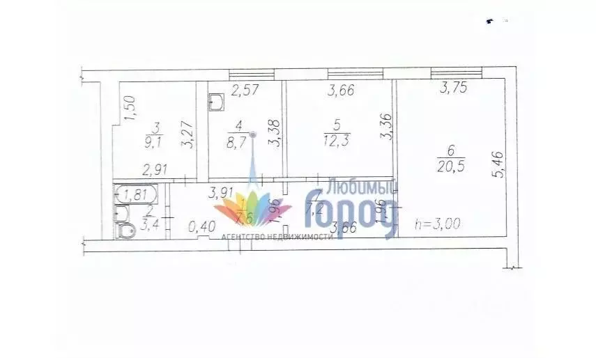 3-к кв. Кемеровская область, Новокузнецк Народная ул., 33 (68.8 м) - Фото 1