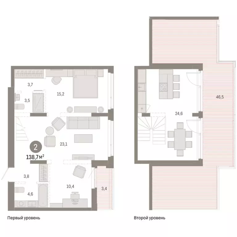 2-комнатная квартира: Тюмень, улица Республики, 205к3 (138.72 м) - Фото 2