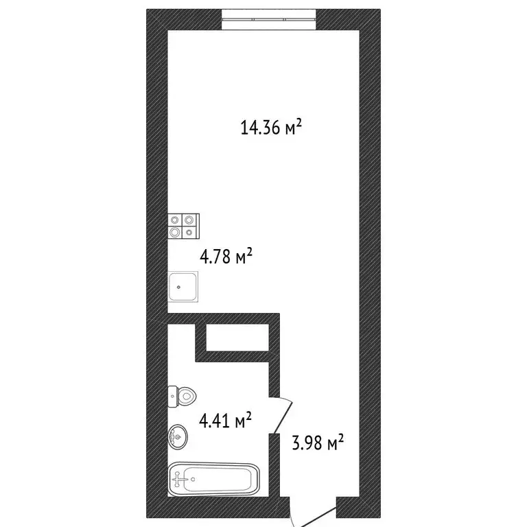 Квартира-студия: Ульяновск, улица Народного учителя Латышева, 11 (27.6 ... - Фото 1