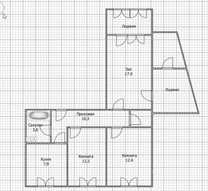 3-к кв. Башкортостан, Уфа ул. Максима Рыльского, 25/2 (71.6 м) - Фото 2