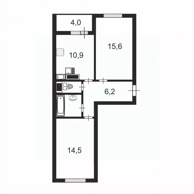 2-к кв. Санкт-Петербург просп. Космонавтов, 106 (52.5 м) - Фото 2