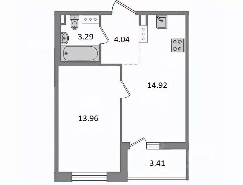 1-к кв. Санкт-Петербург Белоостровская ул., 10к2 (39.62 м) - Фото 1