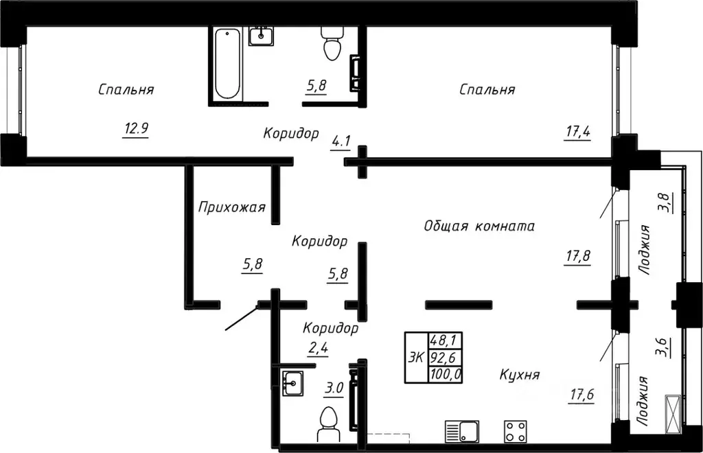 3-к кв. Ленинградская область, Тельмана Тосненский район, Сибирь жилой ... - Фото 1