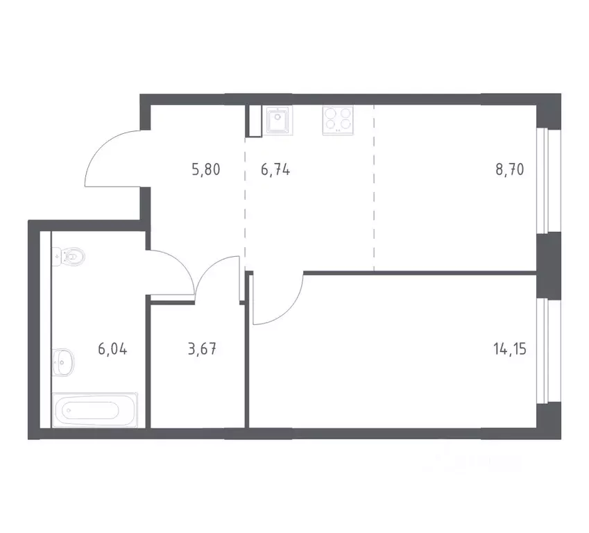 1-к кв. Приморский край, Владивосток Бам мкр,  (45.1 м) - Фото 1