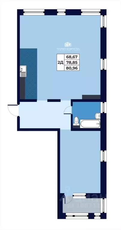 Свободной планировки кв. Камчатский край, Петропавловск-Камчатский ... - Фото 1