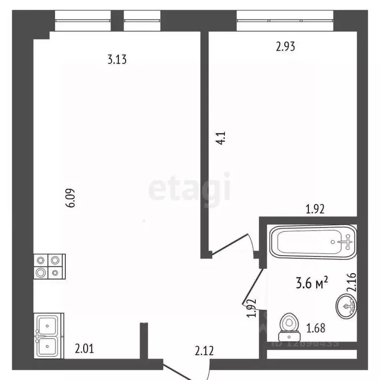 1-к кв. Москва ул. Большое Понизовье, 14 (35.5 м) - Фото 1