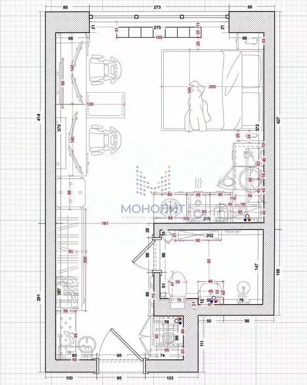 Студия Москва Окружной проезд, 10Б (24.4 м) - Фото 2