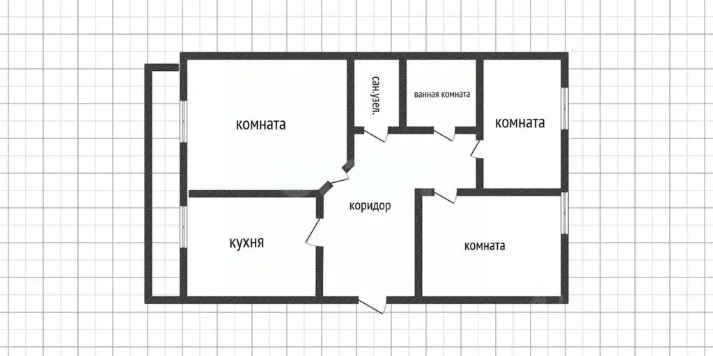 3-к кв. Белгородская область, Ивня рп пер. Гагаринский, 32 (60.3 м) - Фото 1
