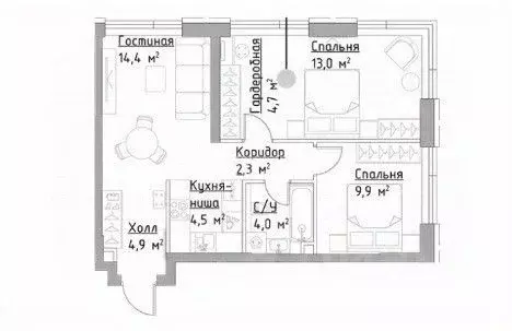 3-к кв. Москва Дубининская ул., 69 (60.6 м) - Фото 1