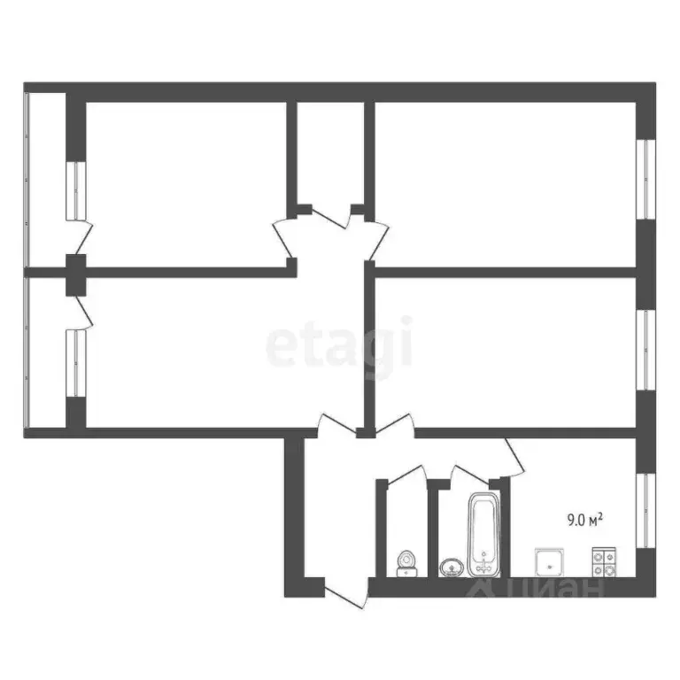 4-к кв. Мордовия, Саранск городской округ, Луховка рп ул. Октябрьская, ... - Фото 2