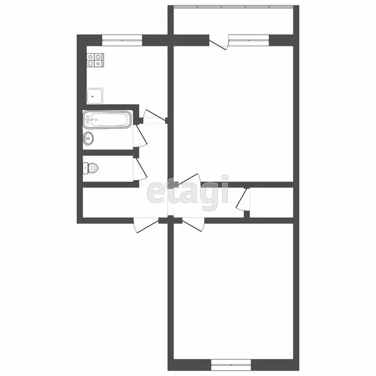 2-комнатная квартира: Тверь, улица Хромова, 12 (40 м) - Фото 1