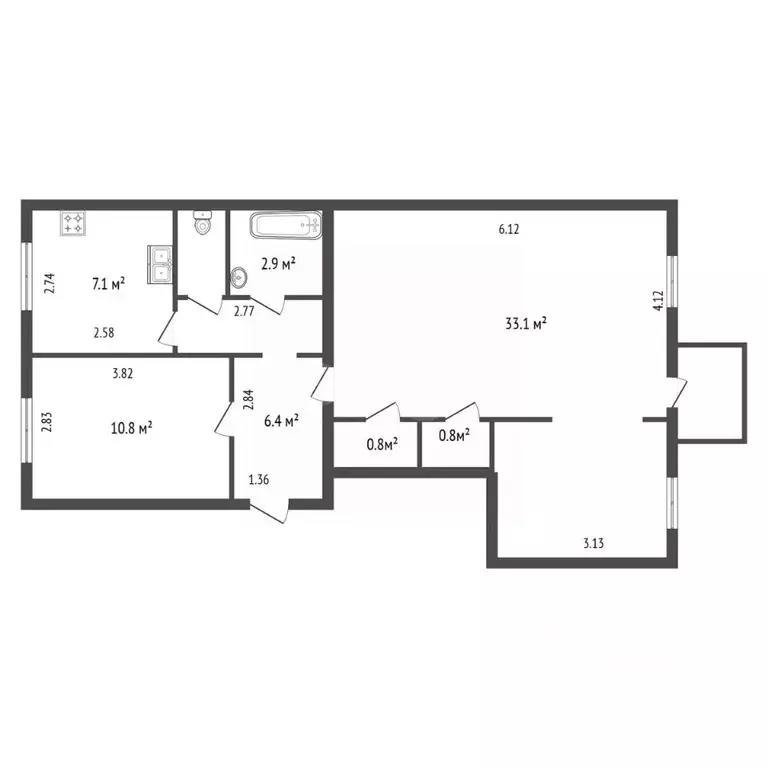 3-к кв. Санкт-Петербург Суворовский просп., 17 (75.8 м) - Фото 2