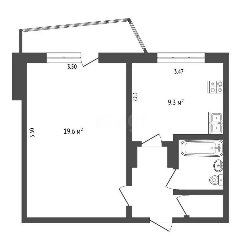 1-комнатная квартира: Омск, Космический проспект, 109 (38 м) - Фото 0