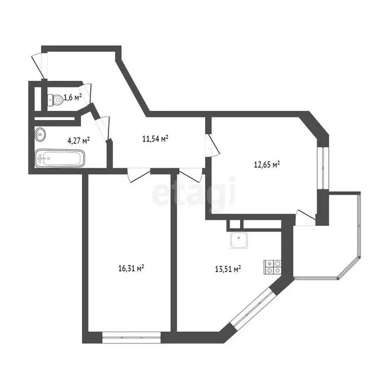 2-комнатная квартира: Тверь, Оснабрюкская улица, 34 (64.5 м) - Фото 1