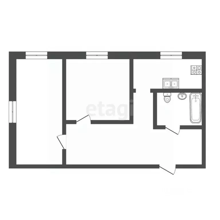 2-к кв. Воронежская область, Борисоглебск Третьяковская ул., 3 (40.8 ... - Фото 2