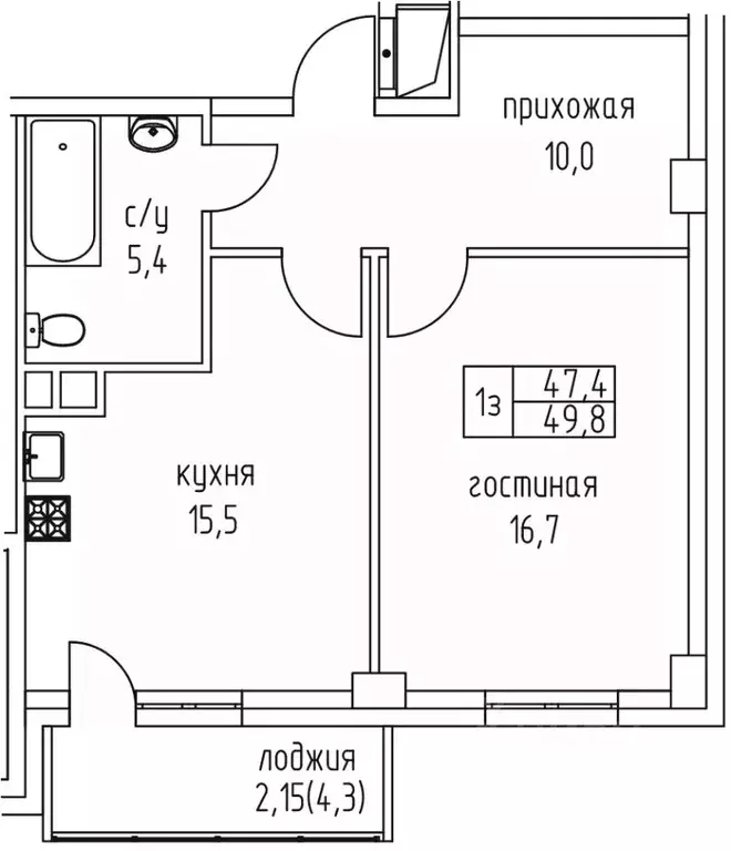 1-к кв. Саха (Якутия), Якутск просп. Михаила Николаева, 3/6 (49.8 м) - Фото 0