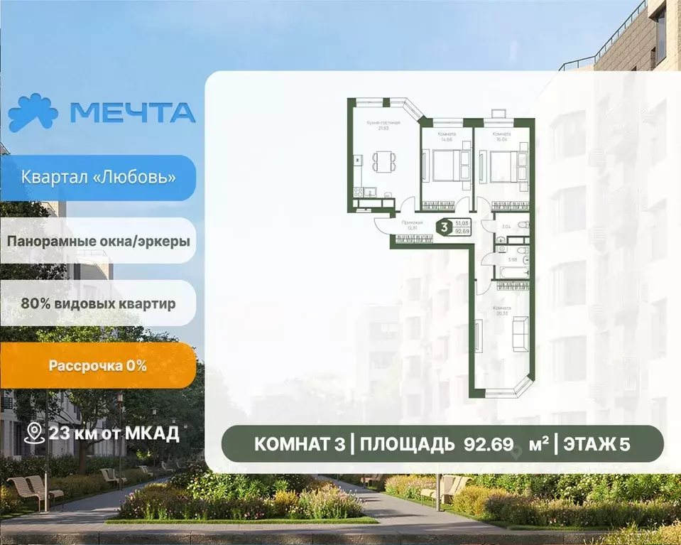 3-к кв. Московская область, Дмитровский муниципальный округ, с. ... - Фото 1