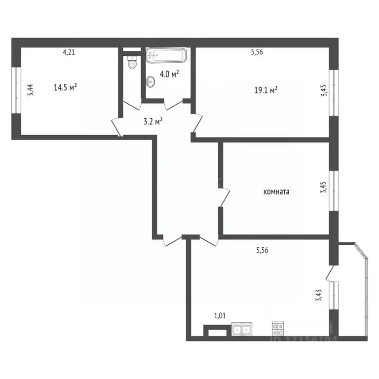 3-к кв. Тюменская область, Тюмень Кремлевская ул., 85 (90.3 м) - Фото 2
