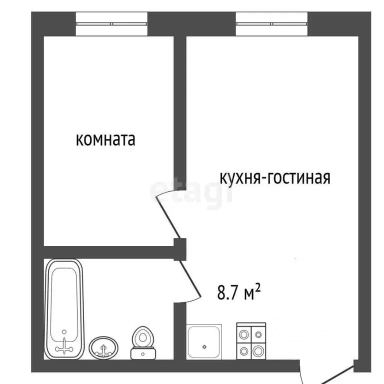 1-к кв. Ярославская область, Ярославль ул. Калмыковых, 7 (27.8 м) - Фото 1