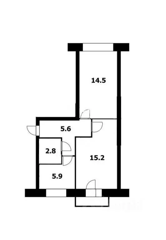 2-к кв. Новосибирская область, Бердск ул. Микрорайон, 4 (45.1 м) - Фото 1