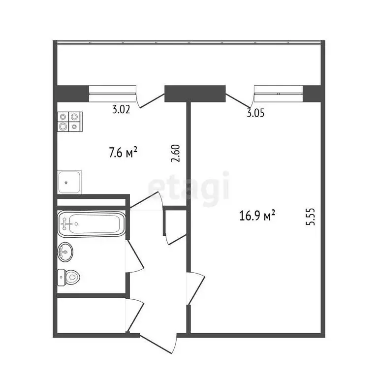1-комнатная квартира: Йошкар-Ола, улица Прохорова, 32Б (32 м) - Фото 1