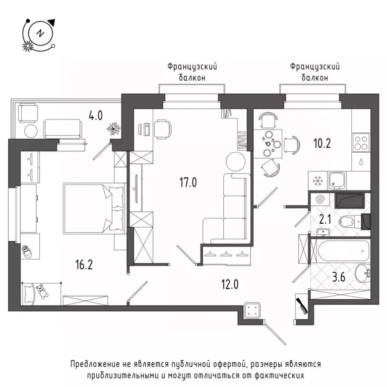 2-к кв. Санкт-Петербург Черниговская ул., 11к1 (63.1 м) - Фото 0