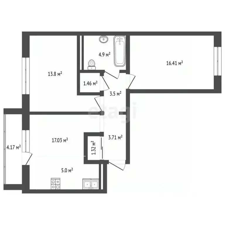 2-к кв. Челябинская область, Миасс просп. Макеева, 84 (62.3 м) - Фото 2