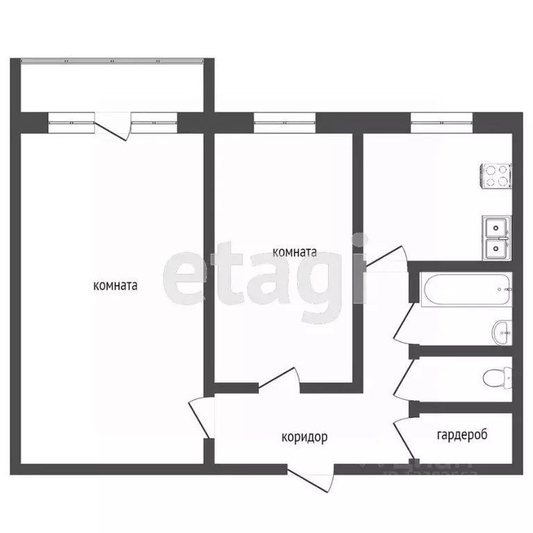 2-к кв. Ханты-Мансийский АО, Сургут Майская ул., 3 (44.5 м) - Фото 1