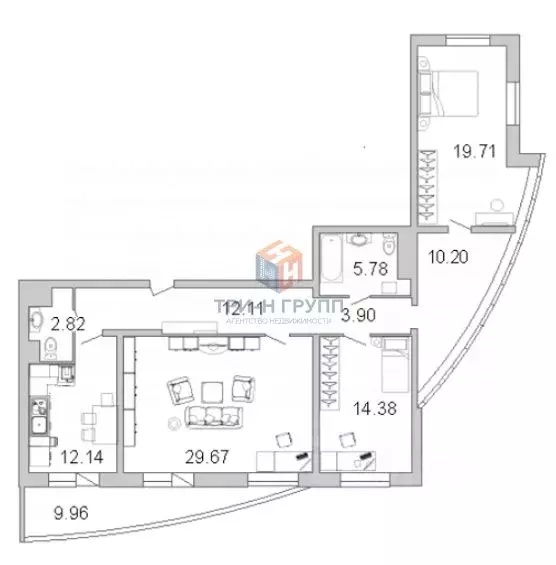 3-к кв. Санкт-Петербург просп. Просвещения, 43 (113.0 м) - Фото 2