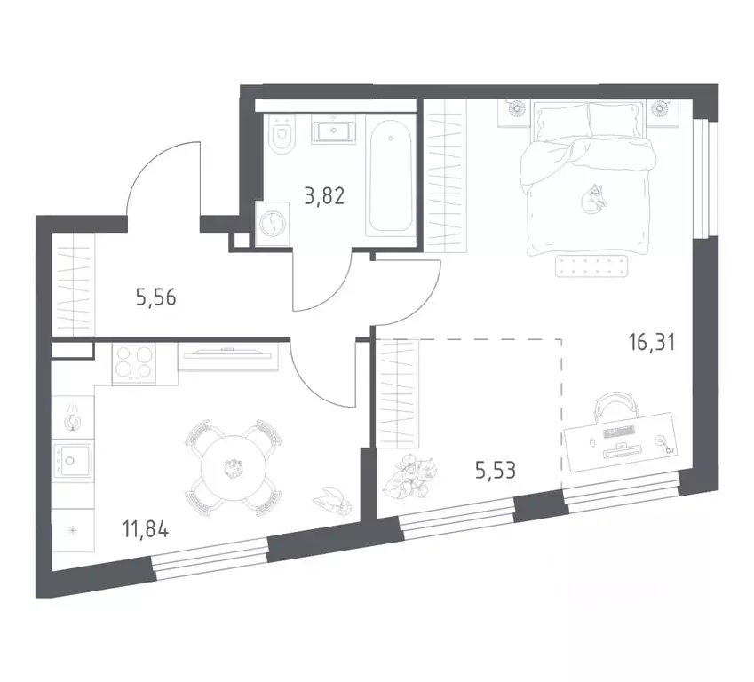 1-к кв. Башкортостан, Уфа ул. Минигали Губайдуллина, 8к9 (43.06 м) - Фото 1
