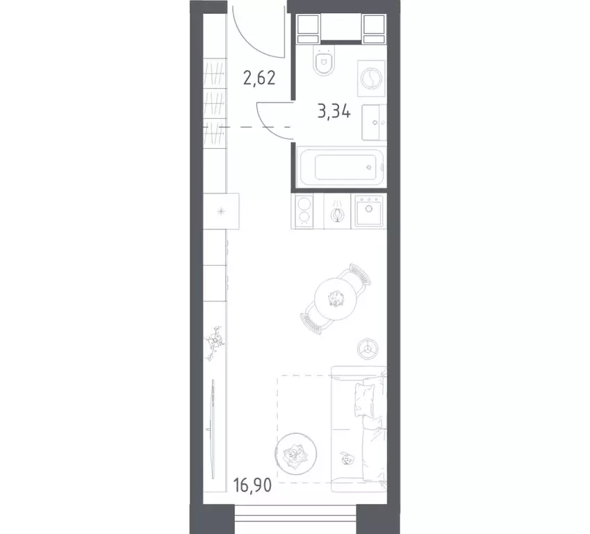 Квартира-студия: Москва, Пятницкое шоссе, 56Б (22.86 м) - Фото 1