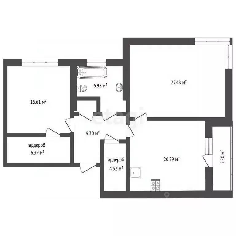 2-к кв. Тюменская область, Тюмень ул. 50 лет Октября, 4 (96.2 м) - Фото 2