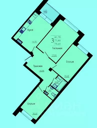 3-к кв. Псковская область, Псковский район, Завеличенская волость, д. ... - Фото 1