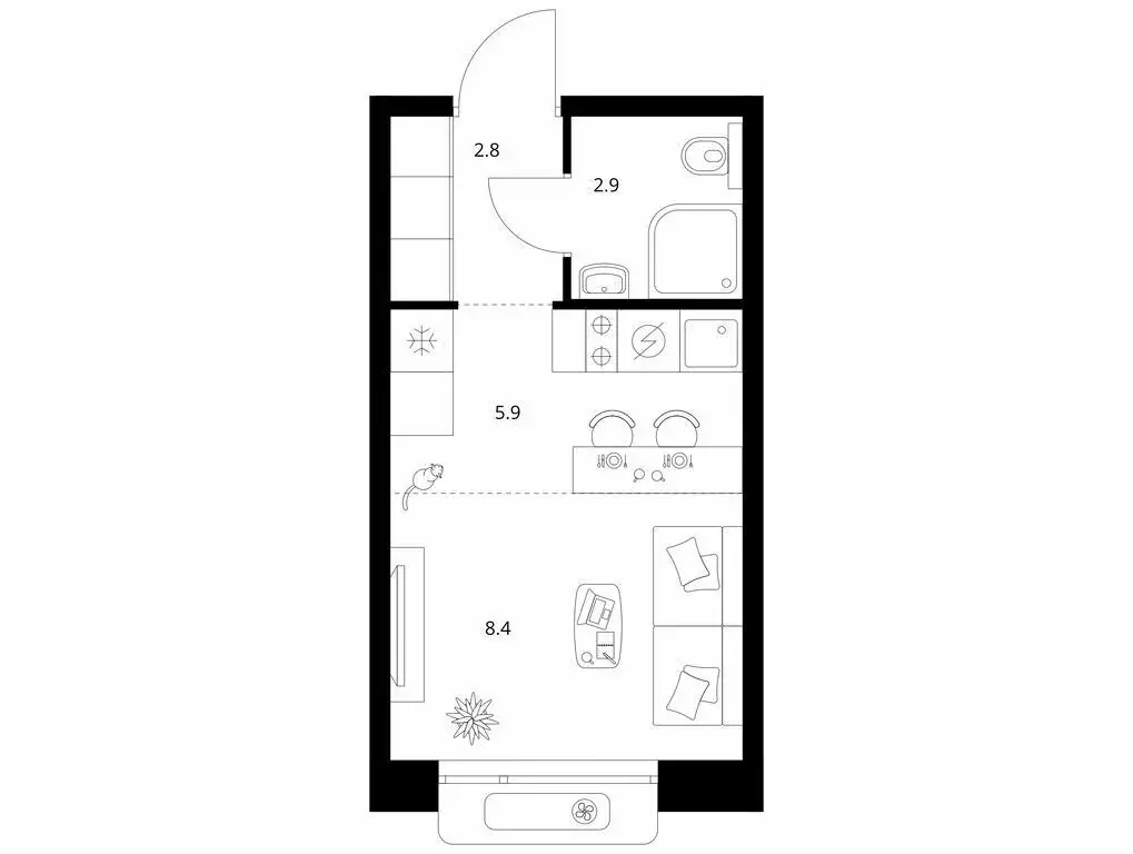 Квартира-студия: Казань, ЖК Сиберово, 3 (20 м) - Фото 1