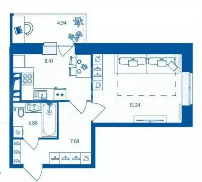 1-к кв. Брянская область, Брянск ул. Татьяны Николаевой, 10 (38.8 м) - Фото 2