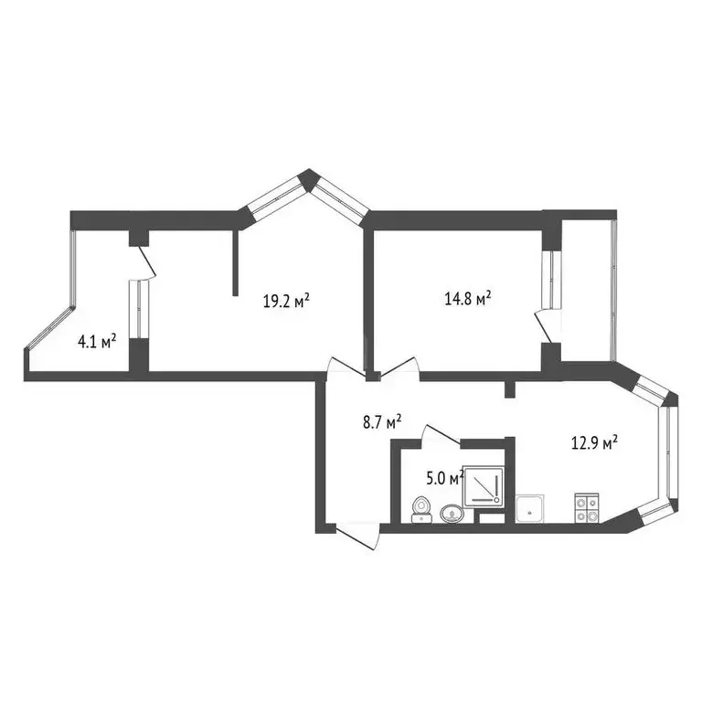 2-комнатная квартира: Москва, улица Ухтомского Ополчения, 2 (60.6 м) - Фото 0